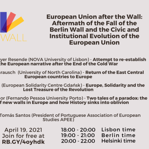 WEBINAR – European Union after the Wall: Aftermath of the Fall of the Berlin Wall and the Civic and Institutional Evolution of the European Union