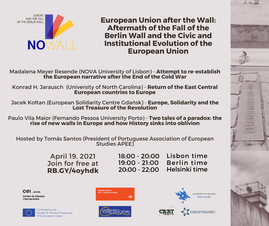 WEBINAR – European Union after the Wall: Aftermath of the Fall of the Berlin Wall and the Civic and Institutional Evolution of the European Union
