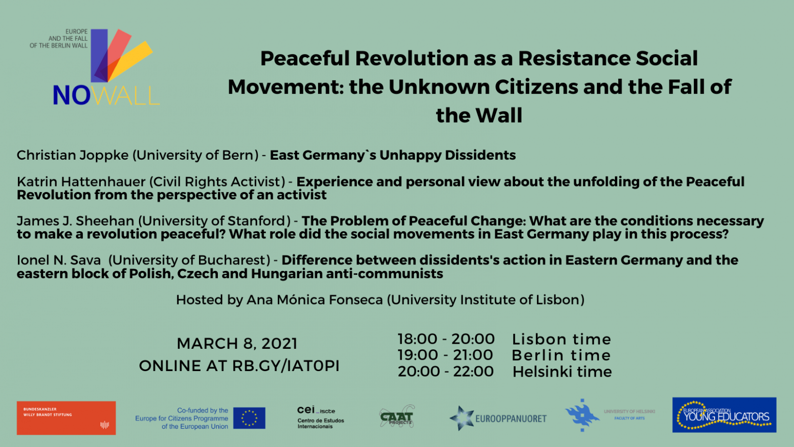 WEBINAR – Peaceful Revolution as a Resistance Social Movement: the Unknown Citizens and the Fall of the Wall