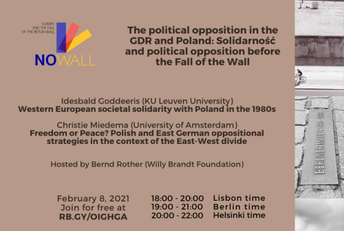 WEBINAR – The political opposition in the GDR and Poland: Solidarność and political opposition before the fall of the Wall